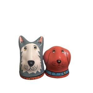 DOGZILLA Chef‎ Dogs Ceramic Salt & Pepper Shakers Set~Candace Reiter Designs